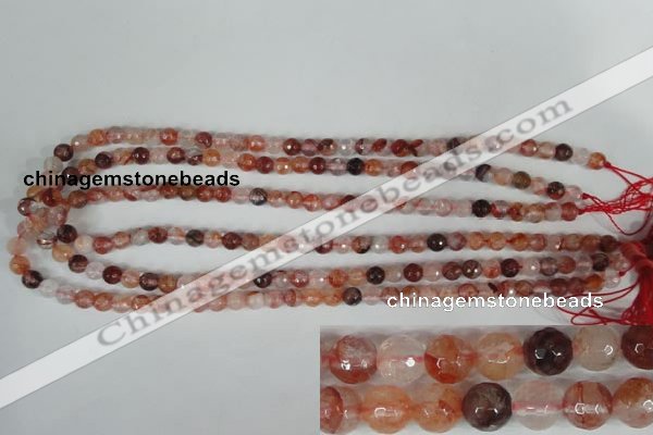 CPQ22 15.5 inches 6mm faceted round natural pink quartz beads