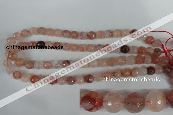 CPQ24 15.5 inches 10mm faceted round natural pink quartz beads