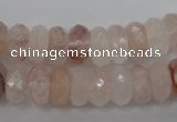 CPQ246 15.5 inches 6*12mm faceted rondelle natural pink quartz beads