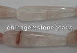 CPQ248 15.5 inches 10*40mm faceted teardrop natural pink quartz beads