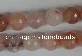 CPQ25 15.5 inches 12mm faceted round natural pink quartz beads