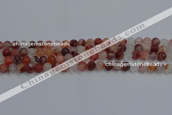 CPQ301 15.5 inches 6mm round matte pink quartz beads wholesale