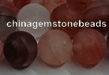 CPQ305 15.5 inches 14mm round matte pink quartz beads wholesale