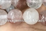 CPQ314 15.5 inches 12mm faceted round pink quartz beads wholesale