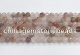 CPQ319 15.5 inches 8mm faceted round pink quartz beads