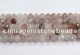 CPQ321 15.5 inches 12mm faceted round pink quartz beads