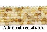 CPQ351 15.5 inches 6mm round yellow quartz gemstone beads