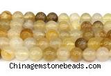 CPQ354 15.5 inches 12mm round yellow quartz gemstone beads