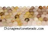 CPQ360 15.5 inches 4mm round pink & yellow quartz gemstone beads