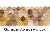 CPQ363 15.5 inches 10mm round pink & yellow quartz gemstone beads