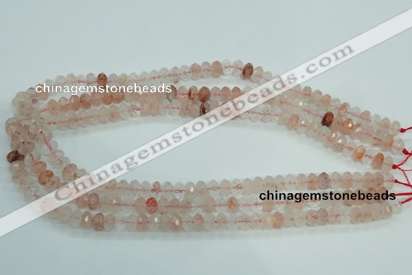 CPQ38 15.5 inches 5*8mm faceted rondelle natural pink quartz beads