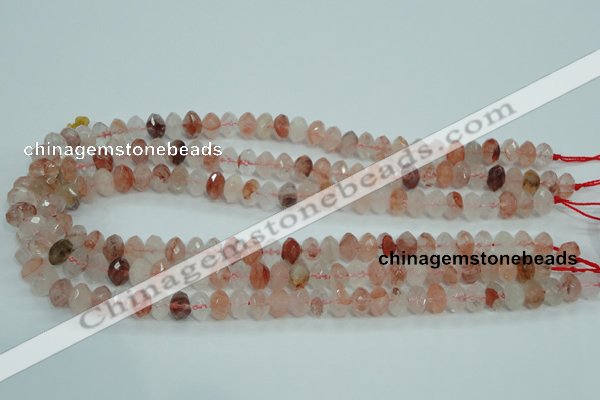 CPQ39 15.5 inches 6*10mm faceted rondelle natural pink quartz beads