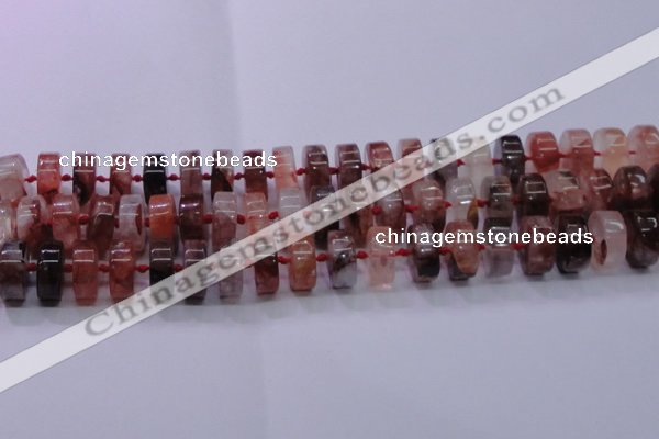 CPQ40 15.5 inches 7*15mm rondelle pink quartz beads wholesale