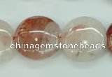 CPQ50 15.5 inches 20mm flat round natural pink quartz beads
