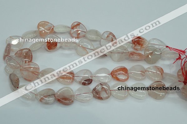 CPQ55 15.5 inches 20*20mm heart natural pink quartz beads