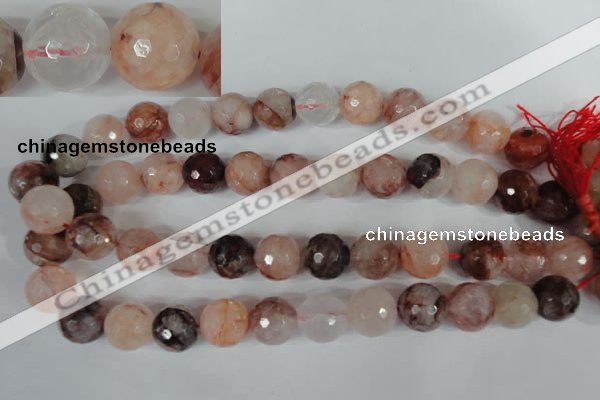 CPQ68 15.5 inches 16mm faceted round natural pink quartz beads