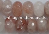 CPQ71 15.5 inches 12*18mm faceted rondelle natural pink quartz beads