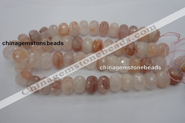 CPQ72 15.5 inches 14*20mm faceted rondelle natural pink quartz beads