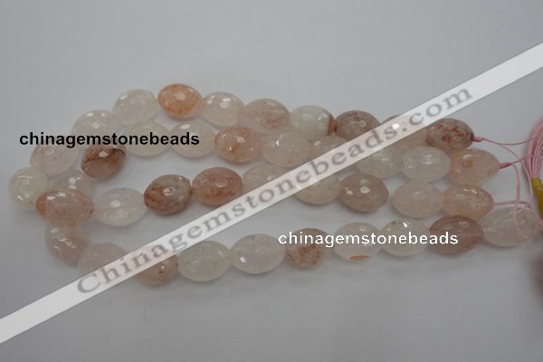 CPQ74 15.5 inches 15*20mm faceted rice natural pink quartz beads