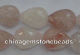 CPQ76 15.5 inches 15*20mm faceted teardrop natural pink quartz beads