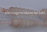 CPQ93 15.5 inches 10*35mm carved teardrop natural pink quartz beads