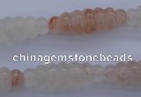 CPQ95 15.5 inches 10*30mm carved rice natural pink quartz beads