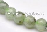 CPR06 A- grade 10mm faceted round natural prehnite stone beads