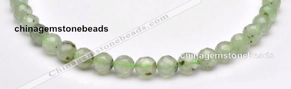 CPR06 A- grade 10mm faceted round natural prehnite stone beads