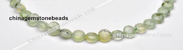 CPR07  A grade 10mm flat round natural prehnite gemstone beads