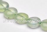 CPR08 A grade 12mm flat round natural prehnite gemstone beads