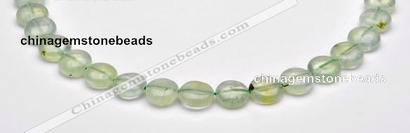 CPR08 A grade 12mm flat round natural prehnite gemstone beads