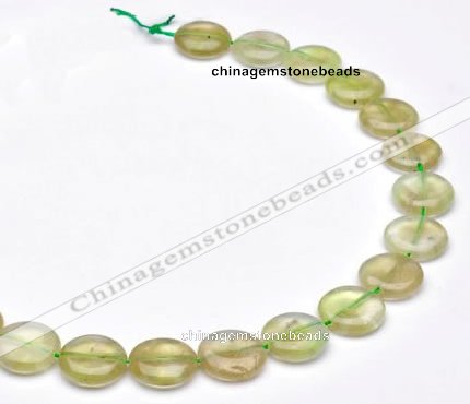 CPR09 A grade 16mm flat round natural prehnite gemstone beads