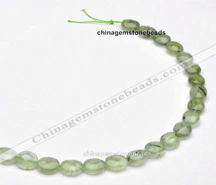 CPR11 A grade 10*12mm faceted oval natural prehnite stone beads