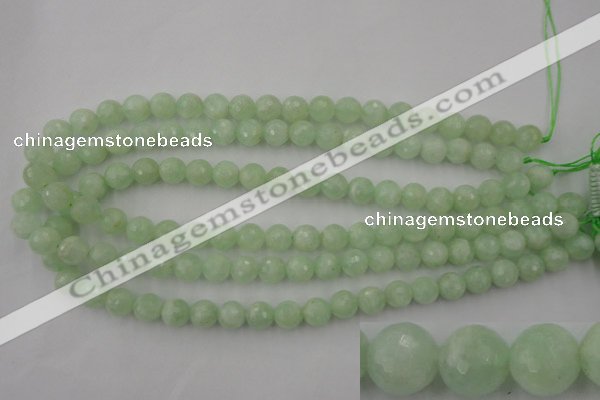 CPR113 15.5 inches 10mm faceted round natural prehnite beads wholesale