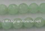 CPR115 15.5 inches 14mm faceted round natural prehnite beads wholesale