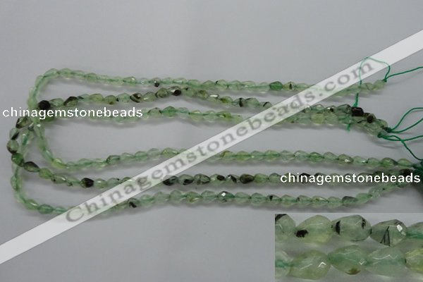 CPR204 15.5 inches 5*8mm faceted teardrop natural prehnite beads