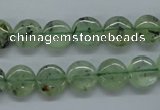 CPR212 15.5 inches 12mm flat round natural prehnite beads wholesale