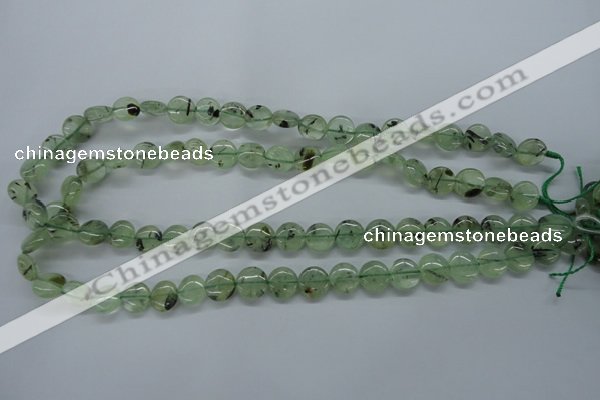 CPR212 15.5 inches 12mm flat round natural prehnite beads wholesale