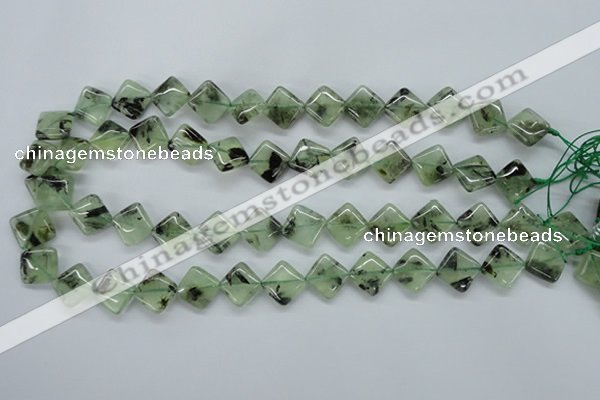 CPR238 15.5 inches 12*12mm diamond natural prehnite beads wholesale