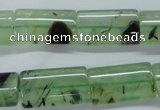 CPR245 15.5 inches 12*22mm flat tube natural prehnite beads wholesale