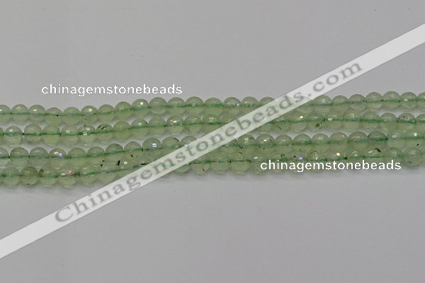 CPR333 15.5 inches 6mm faceted round natural prehnite beads