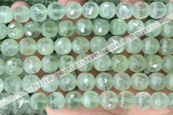 CPR368 15.5 inches 12mm faceted round prehnite gemstone beads