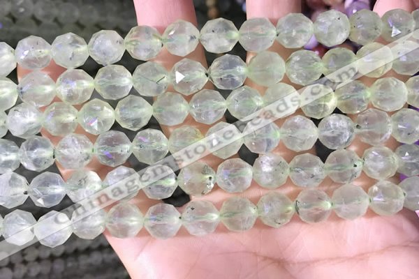 CPR377 15.5 inches 8mm faceted nuggets prehnite gemstone beads