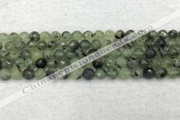 CPR405 15.5 inches 6mm faceted round prehnite beads wholesale