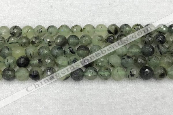 CPR406 15.5 inches 8mm faceted round prehnite beads wholesale