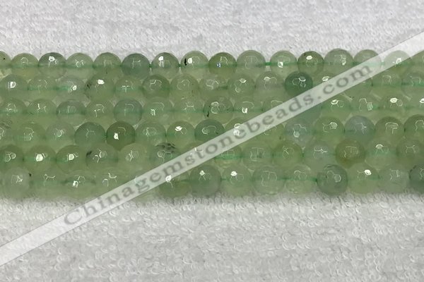 CPR416 15.5 inches 8mm faceted round natural prehnite beads
