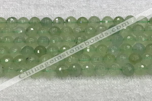 CPR417 15.5 inches 10mm faceted round natural prehnite beads