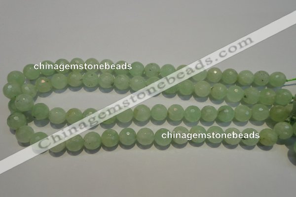 CPR54 15.5 inches 12mm faceted round natural prehnite beads