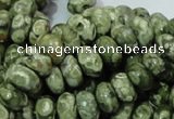 CPS02 15.5 inches 6*10mm rondelle green peacock stone beads wholesale