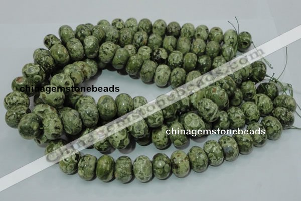 CPS03 15.5 inches 13*18mm rondelle green peacock stone beads wholesale